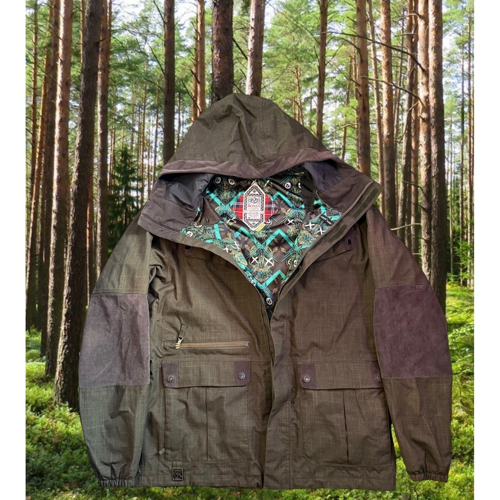 Burton Ronin Outerwear Mens Large Olive DryRide Field Jacket Hooded Utility - Picture 6 of 12